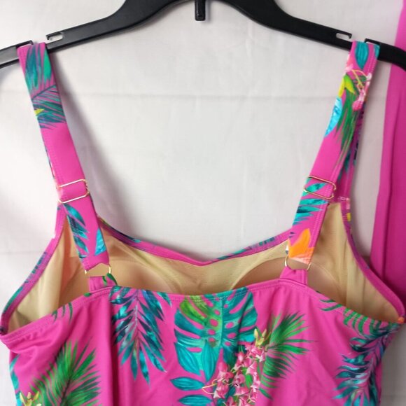 Kim Gravel x Swimsuits for All Tankini & Swim Short Set Pink Floral Size 14 NWT - Picture 6 of 11